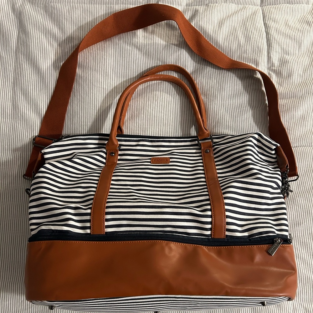 BAOSHA Canvas Travel Weekender Overnight Carry-on Shoulder Duffel Tote Bag
